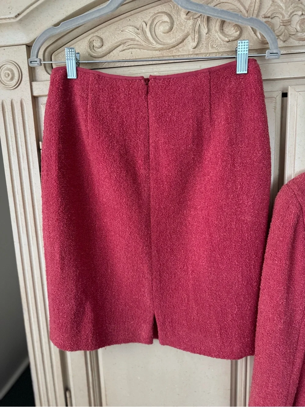 Tahari Rose Pink Bouclé Blazer and Skirt Set